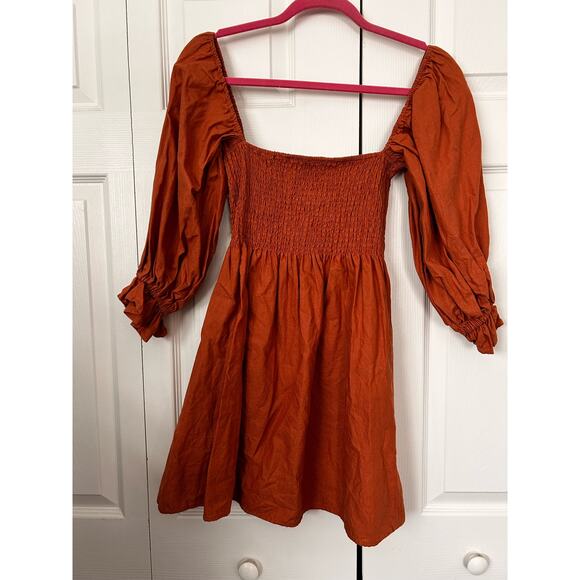 Elegant Rust Midi Dress - Picture 1 of 7
